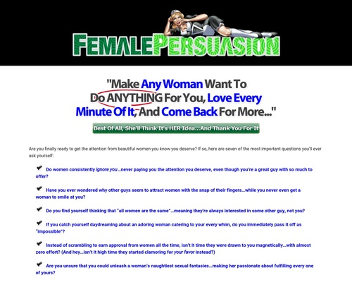Female Persuasion | X & Y Communications | CB – Deserve What You Want Landing